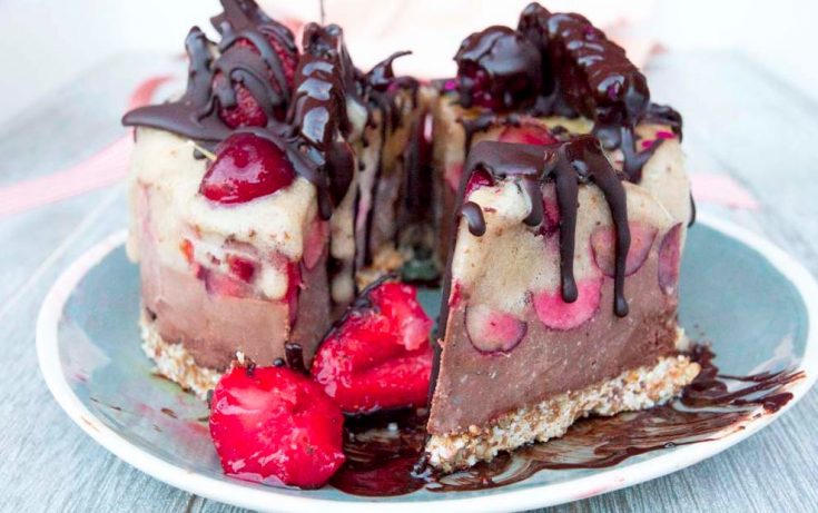 Cheesecake Ice Cream Cherry Cake