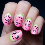 Summertime nail inspo! livingthegreen findhealthyourway nailart watermelon fruitynails chalkboardnails